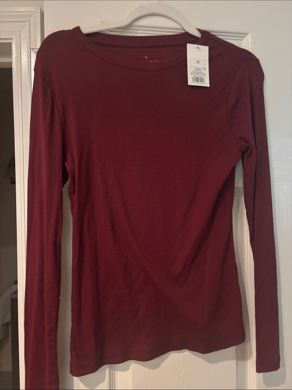 a new day Long-Sleeve Crewneck Top - Burgundy
